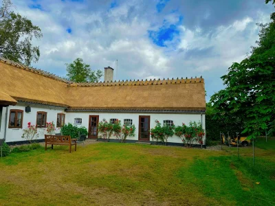 Udskiftet stråtag på ældre gård